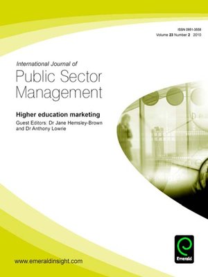 cover image of International Journal of Public Sector Management, Volume 23, Issue 2